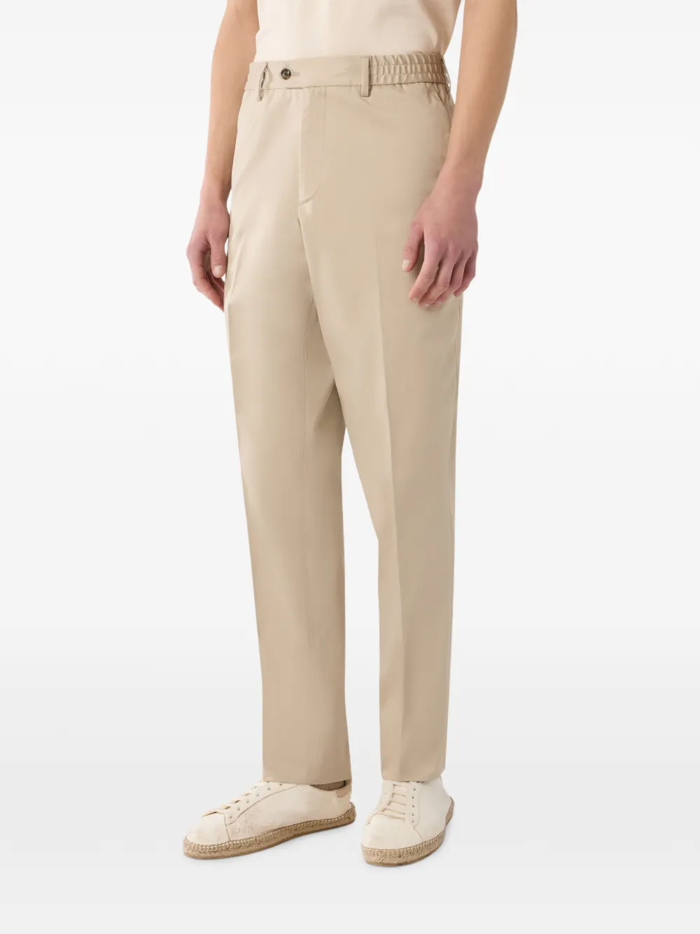 Lardini Flat-front Elasticated-sides Trousers In Neutral