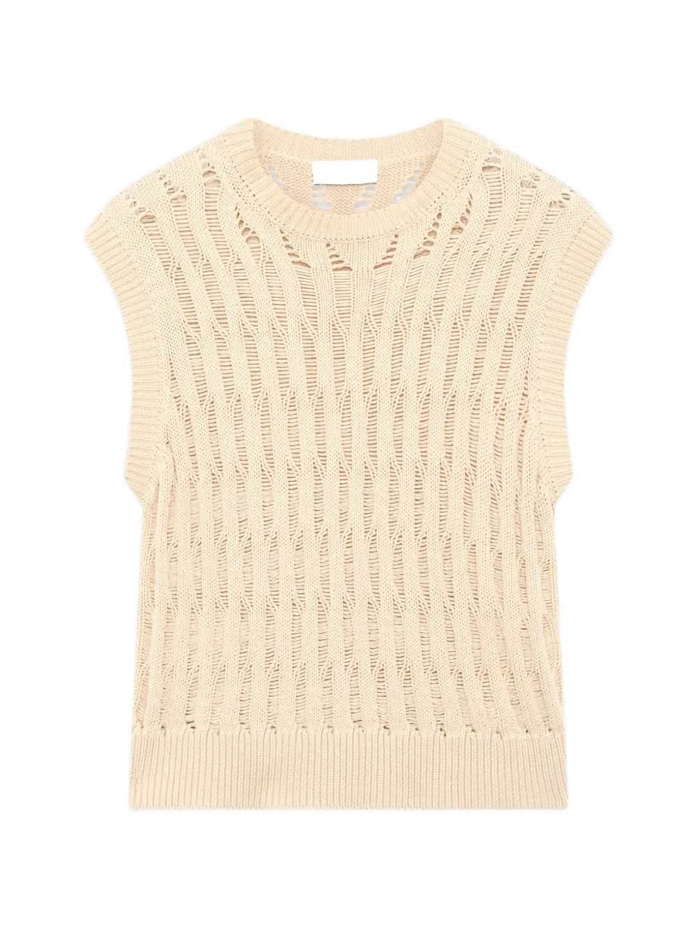 Lardini Open-knit Cotton Vest In Neutral