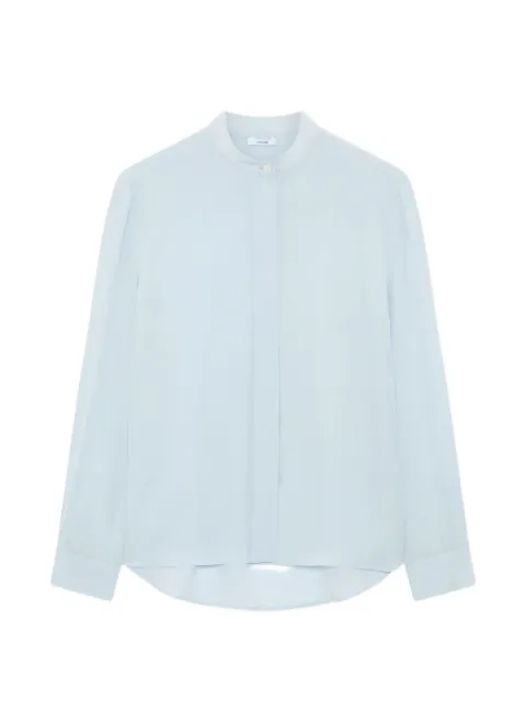 Lardini mandarin-collar silk shirt