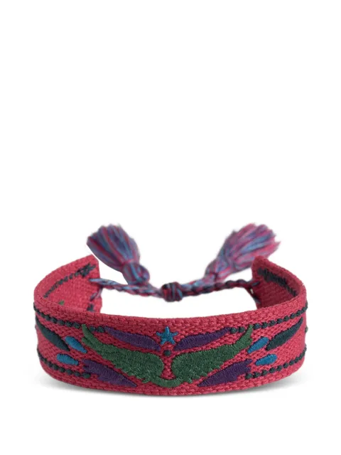 Zadig&Voltaire pulsera bordada con detalle de borlas