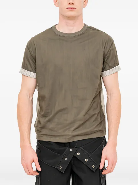 Andersson Bell mesh-overlay roll-up-cuffs T-shirt