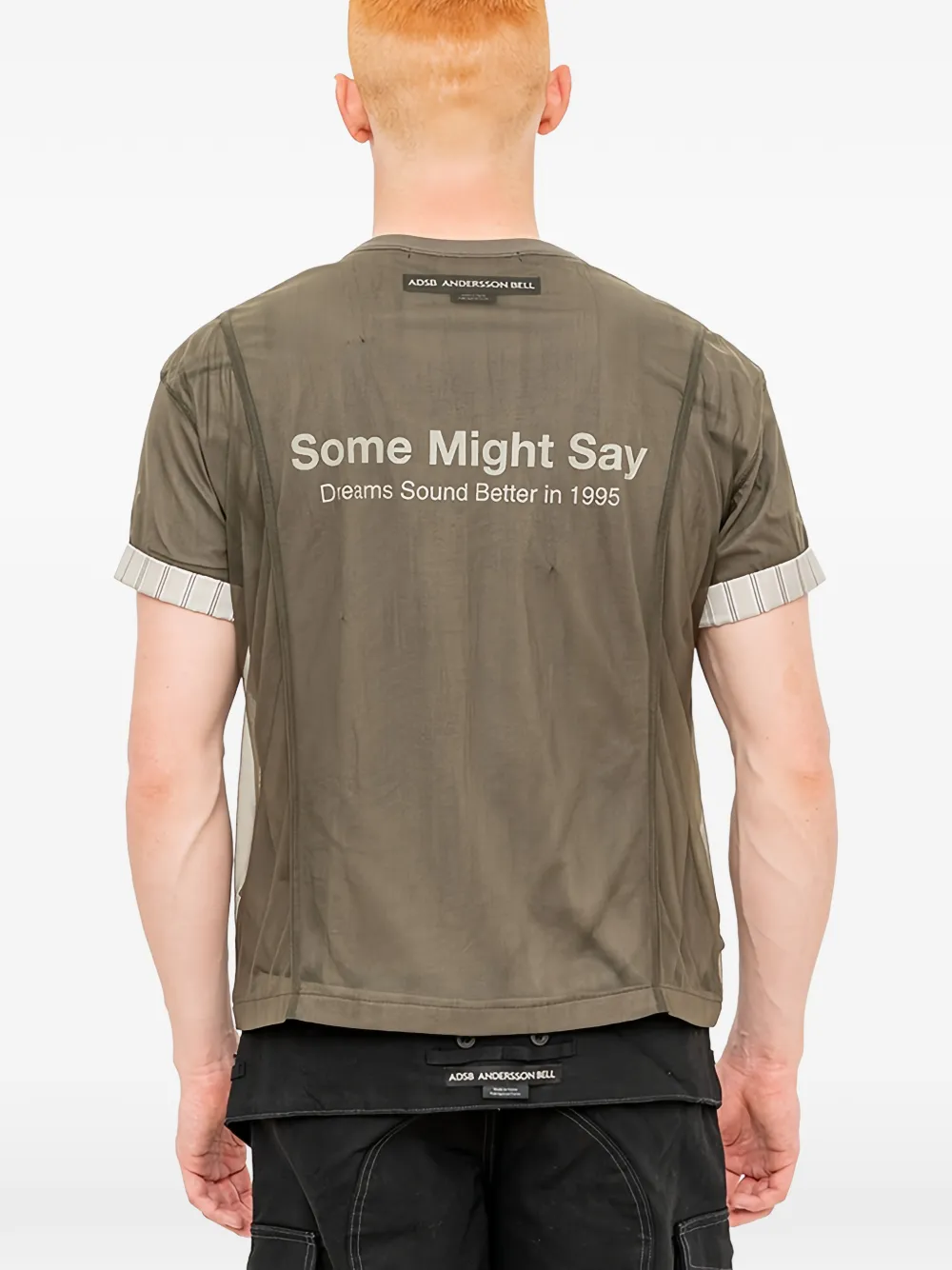 Andersson Bell T-shirt met mesh overslag en omgeslagen manchetten Groen