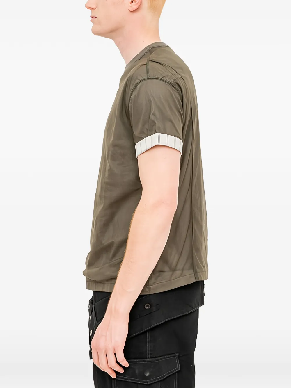 Andersson Bell T-shirt met mesh overslag en omgeslagen manchetten Groen