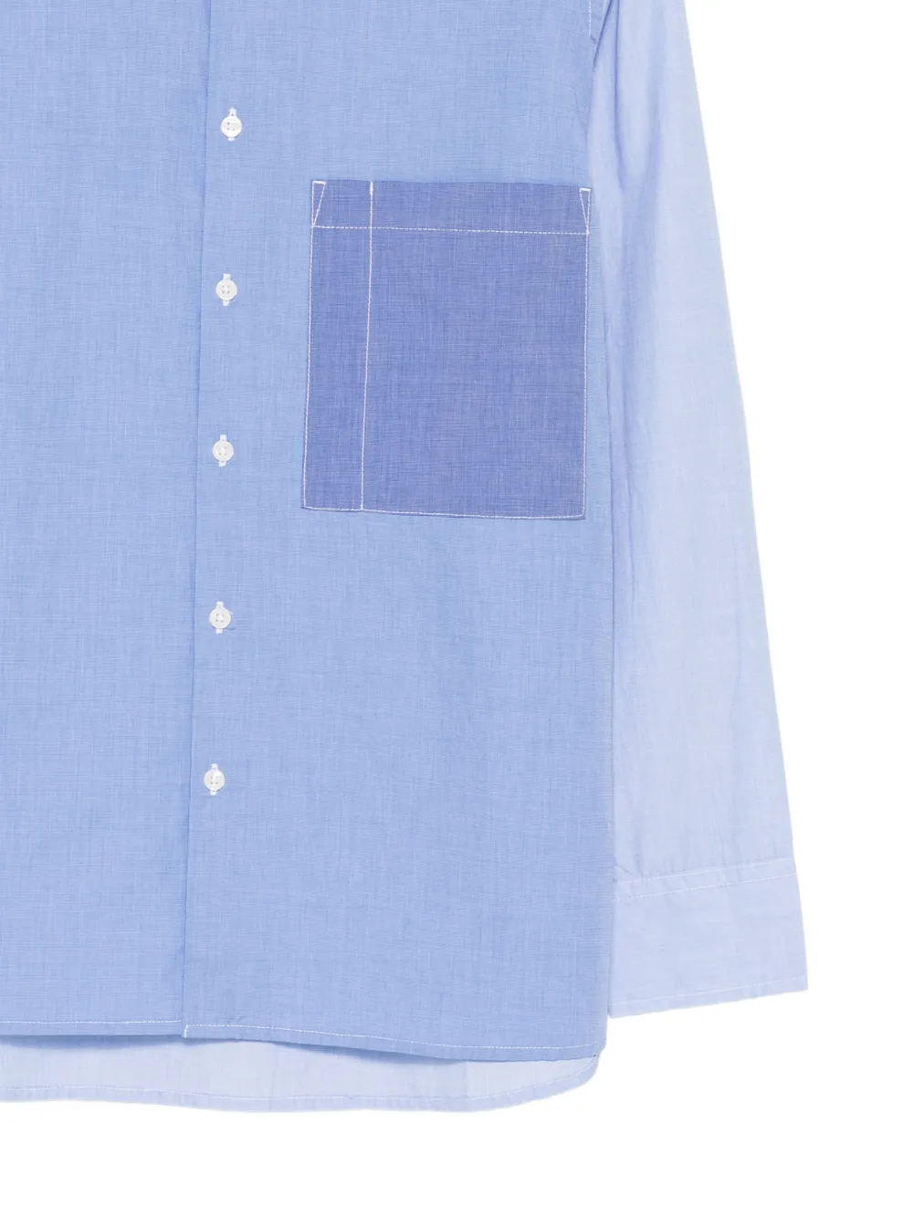 Universal Works Overhemd met borstzak en vlakken Blauw