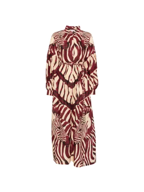 CONNOR&BLAKE zebra-print braided-belt maxi dress