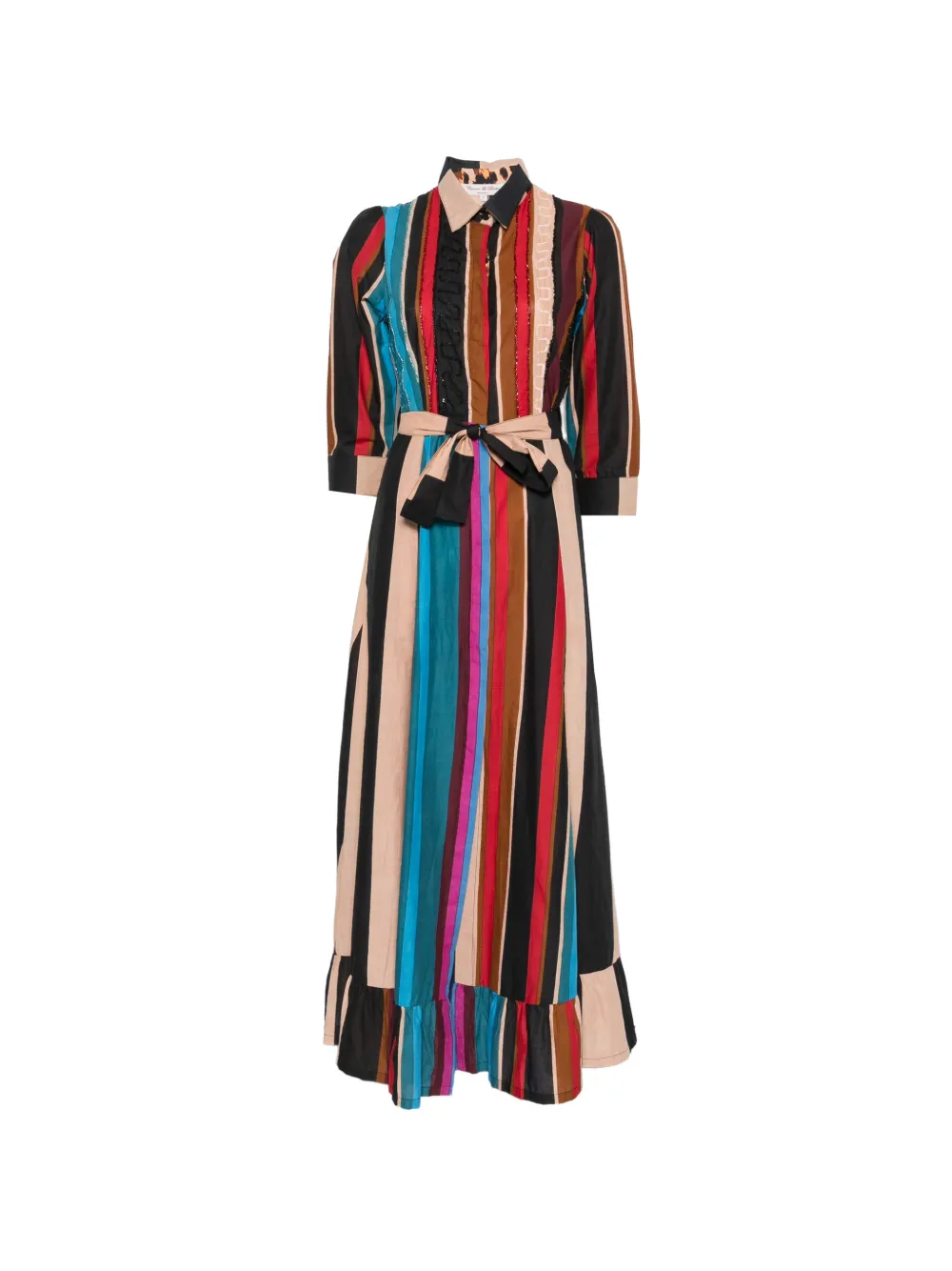CONNOR&BLAKE sequin-embellished striped-pattern maxi dress - Nero