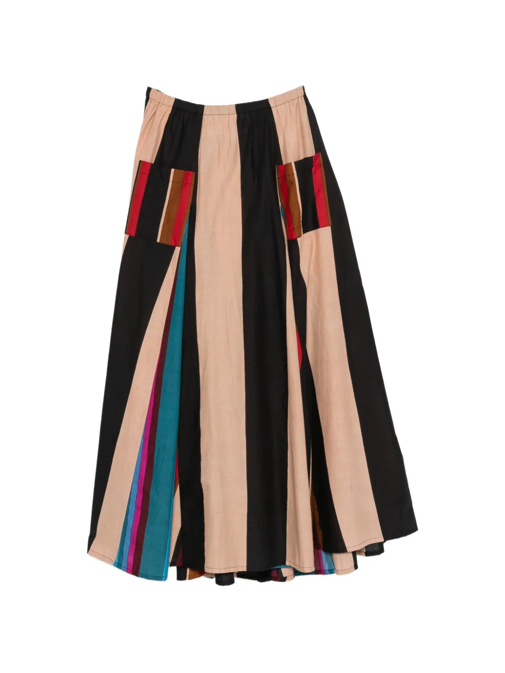 CONNOR&BLAKE Gioia stripe-print maxi skirt - Nero