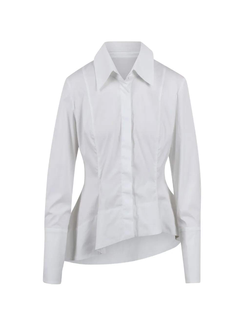 BALOSSA Linette asymmetric panelled shirt - Weiß