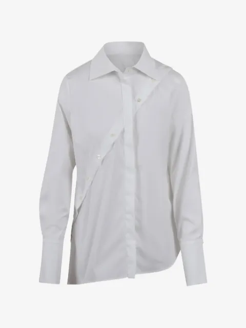 BALOSSA asymmetric-hem button-detail shirt