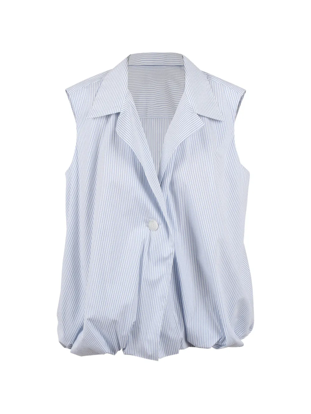 BALOSSA KYMA striped bubble-hem top - Blu