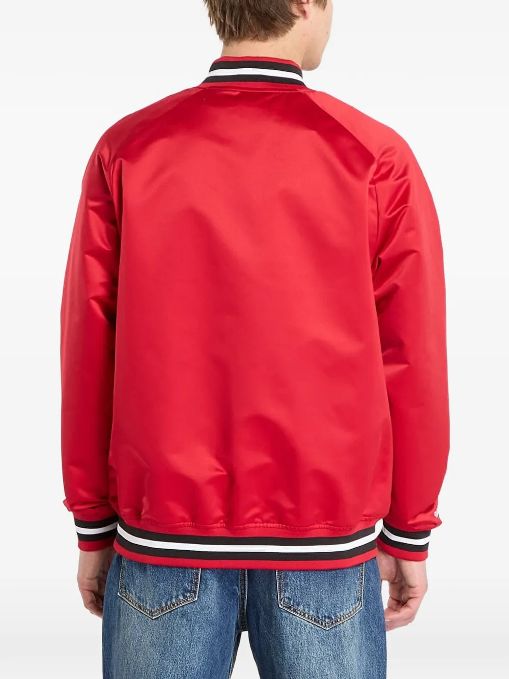 Mitchell & Ness NBA logoprinten bomberjack Rood