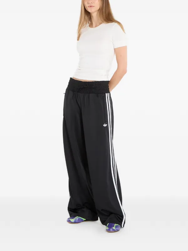 Adidas Smocked Firebird Track Pants | Black | FARFETCH