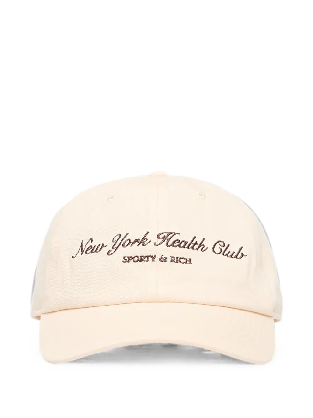 Sporty & Rich NY Health Club logo-embroiderer baseball cap - Nude