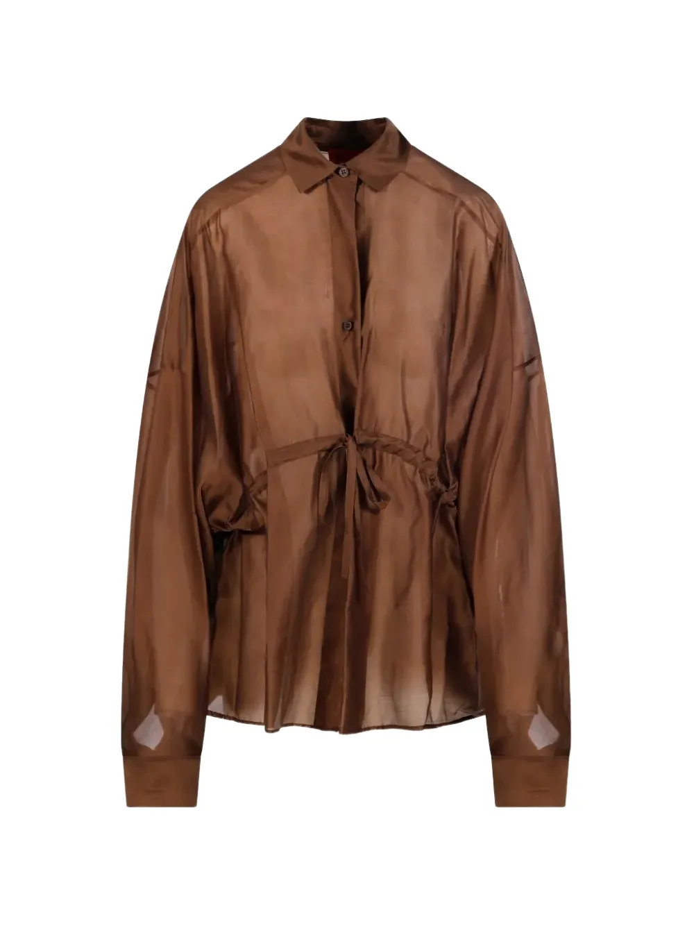 THELATEST Camicia Dalida semi trasparente - Marrone