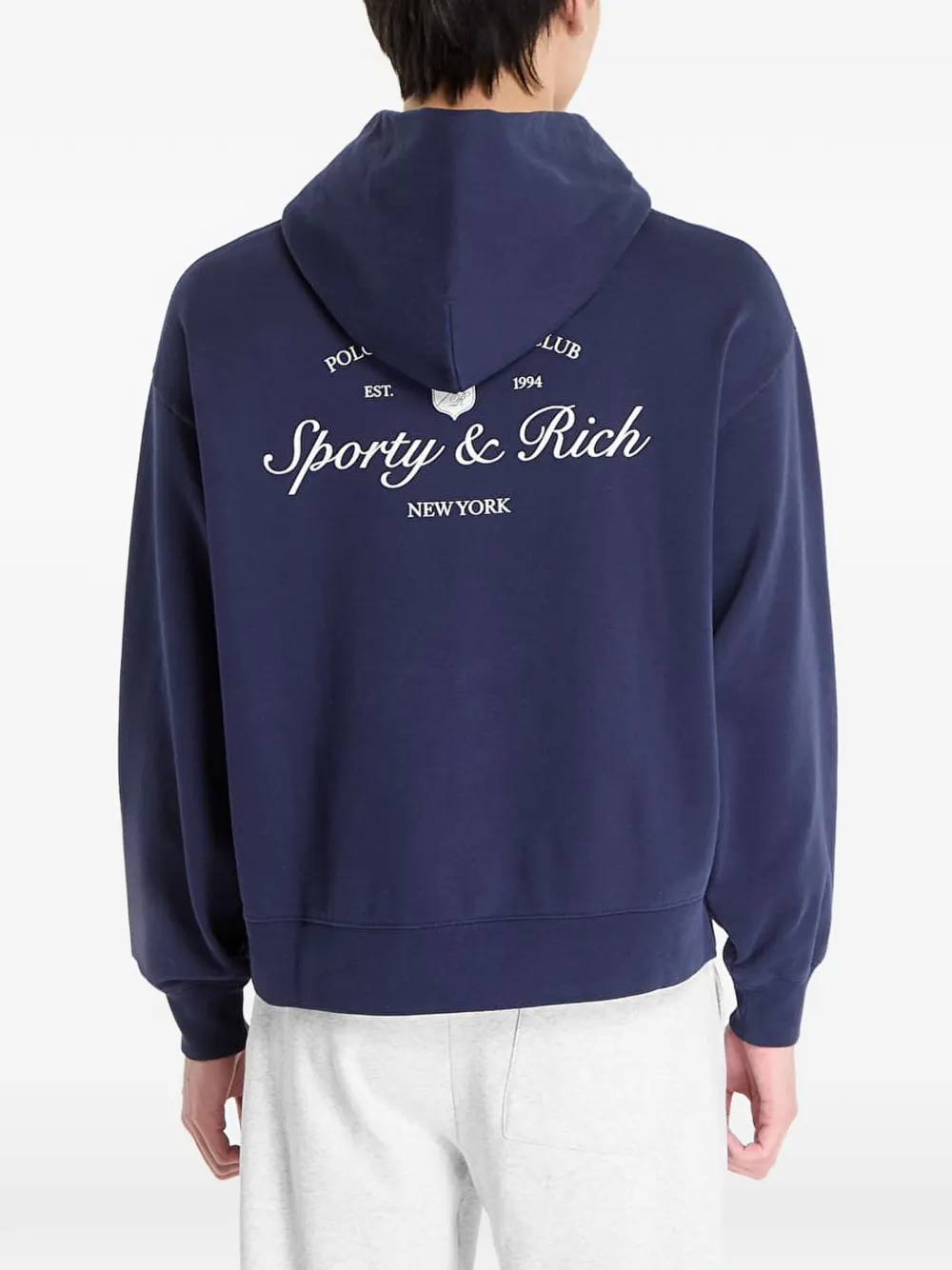 Sporty & Rich Syracuse hoodie met logoprint Blauw