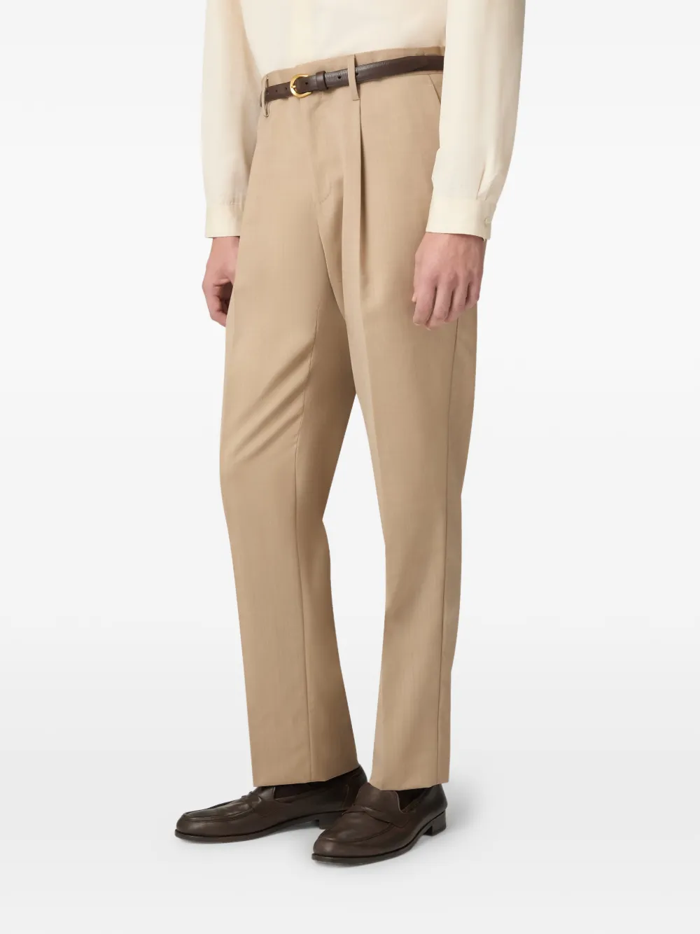 Lardini Wollen plooibroek Beige