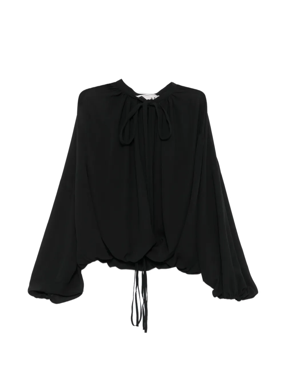 the M.. Elvira tie-neck balloon-sleeve blouse - Nero