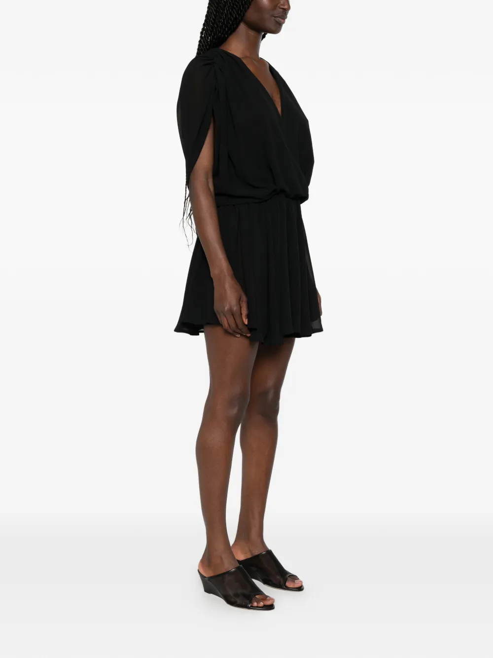  The M.. Vestido Corto Emily Drapeado - Negro 