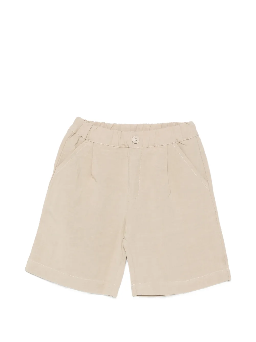 LALALU elasticated-waistband pleated shorts - Neutrals