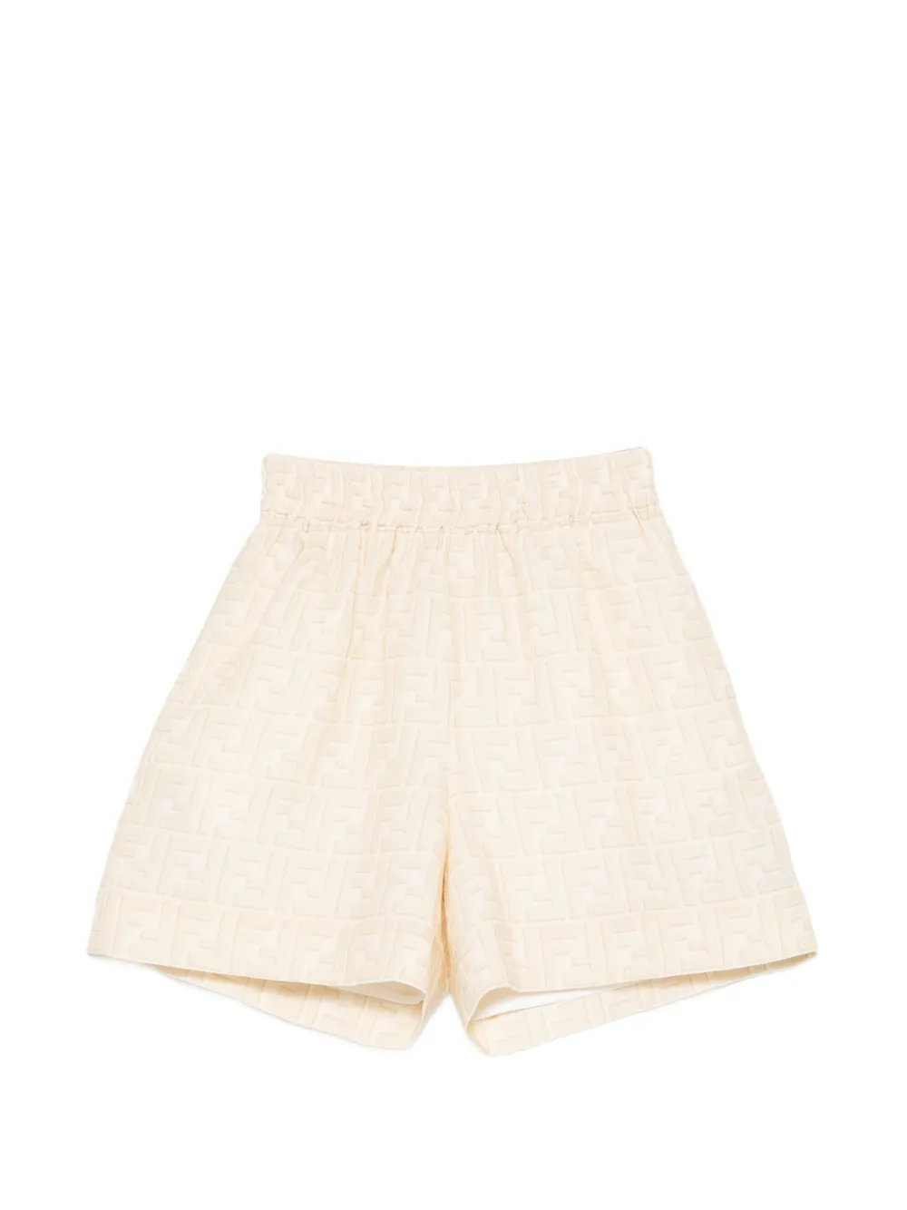 Fendi Kids FF-logo shorts - Toni neutri