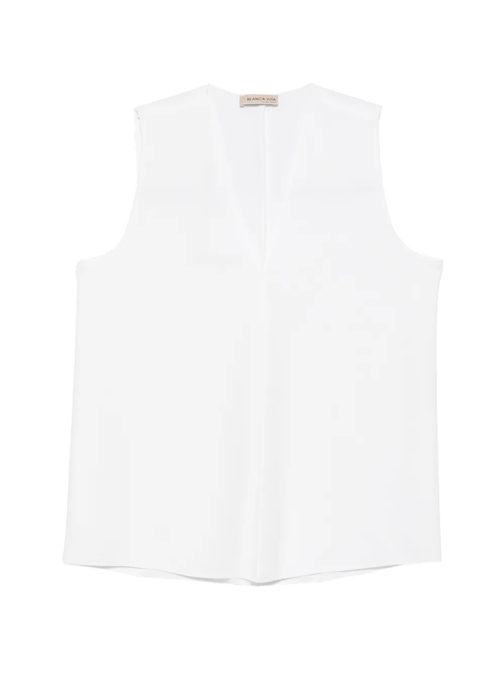Blanca Vita V-neck sleeveless blouse - Bianco