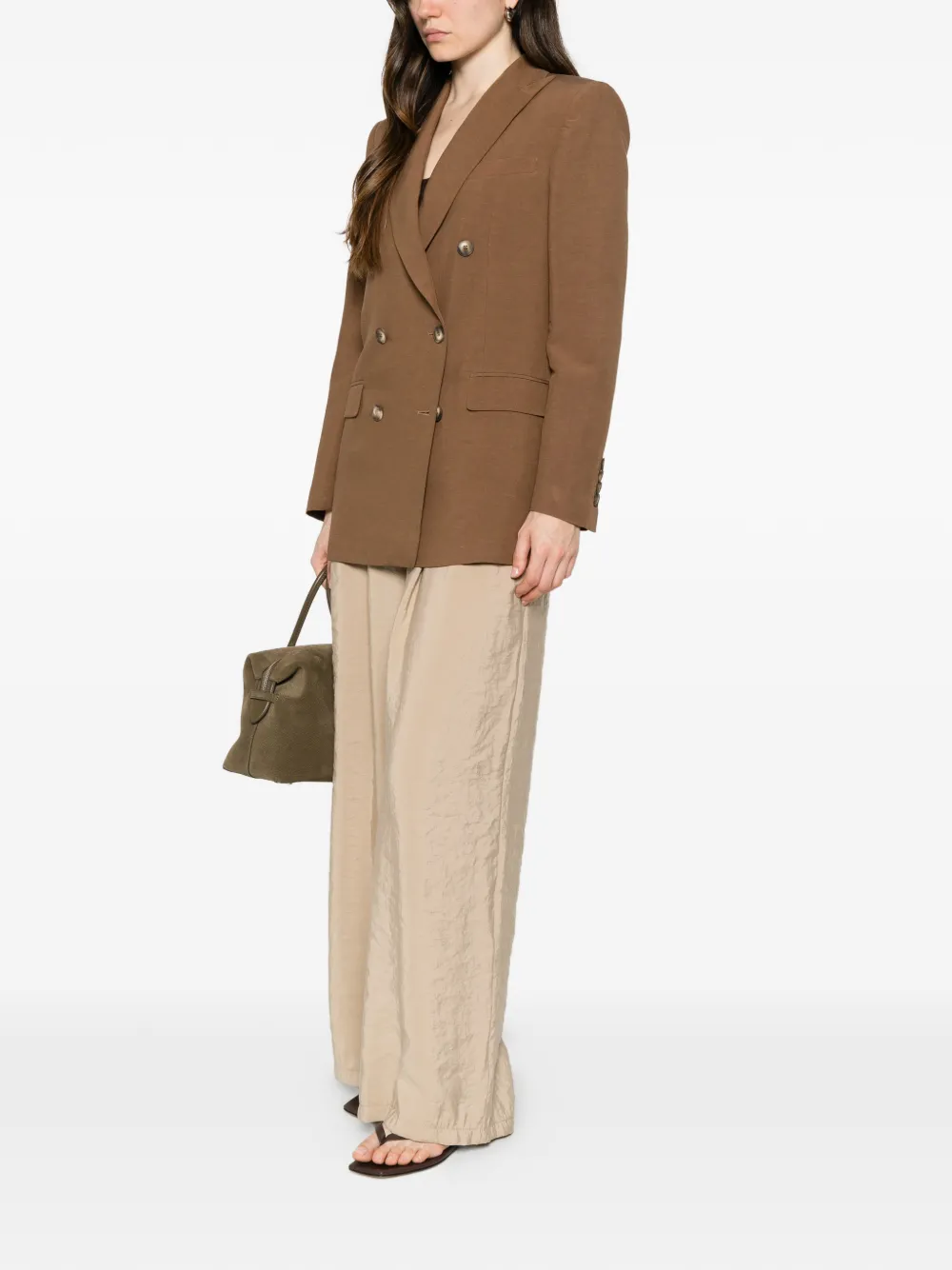 Blanca Vita Blazer met dubbele rij knopen Bruin