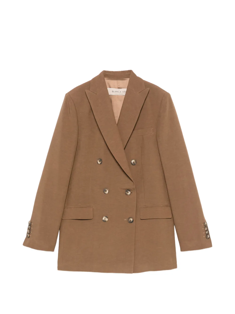 Blanca Vita peaked-lapel double-breasted blazer - Marrone