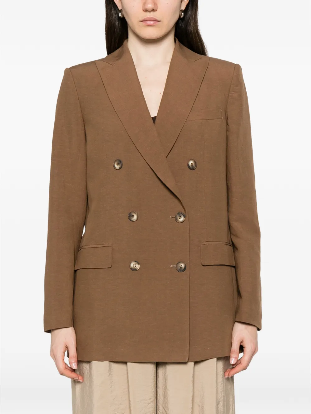 Blanca Vita Blazer met dubbele rij knopen Bruin