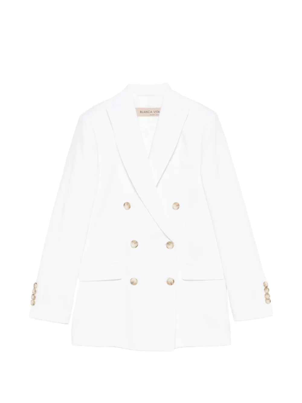 Blanca Vita peaked-lapel double-breasted blazer - Bianco