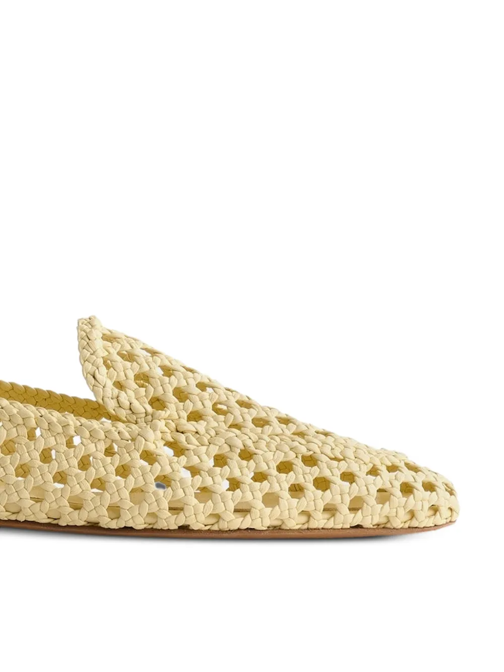 Forte hand-braided leather ballet flats Geel