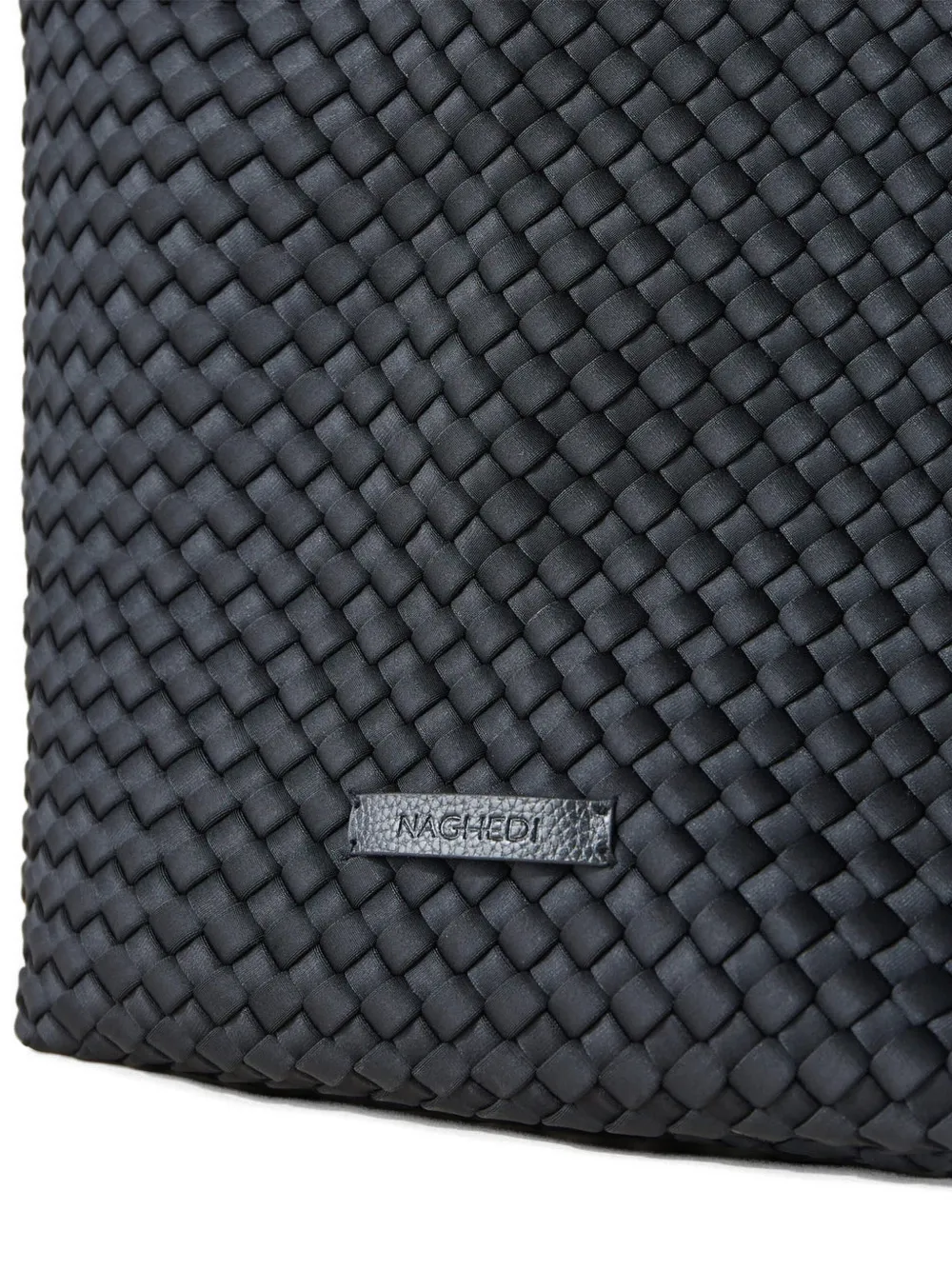 NAGHEDI Jet Setter grote handgeweven shopper Zwart