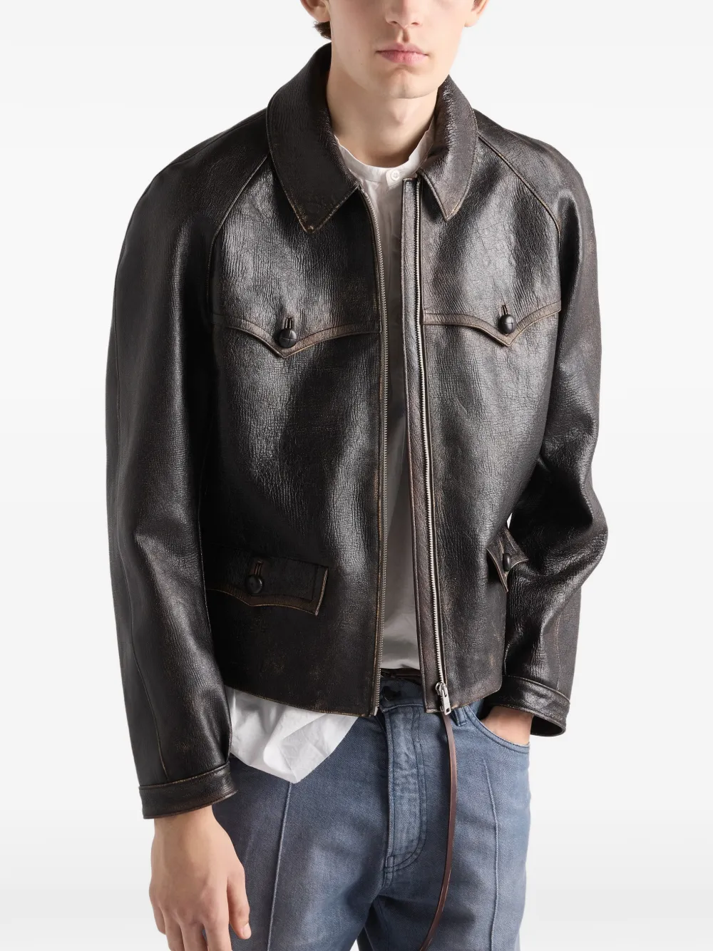Prada Jack van nappa leer Bruin