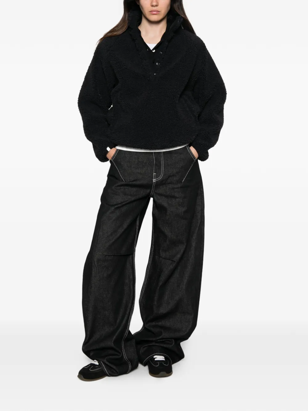 The Upside Harlow fleece jacket Zwart