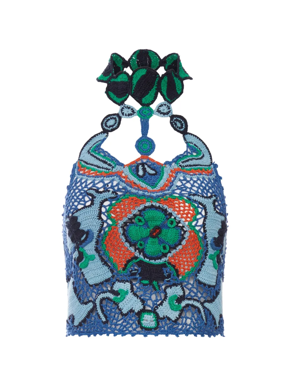 ETRO crochet-knit crop top - Blu