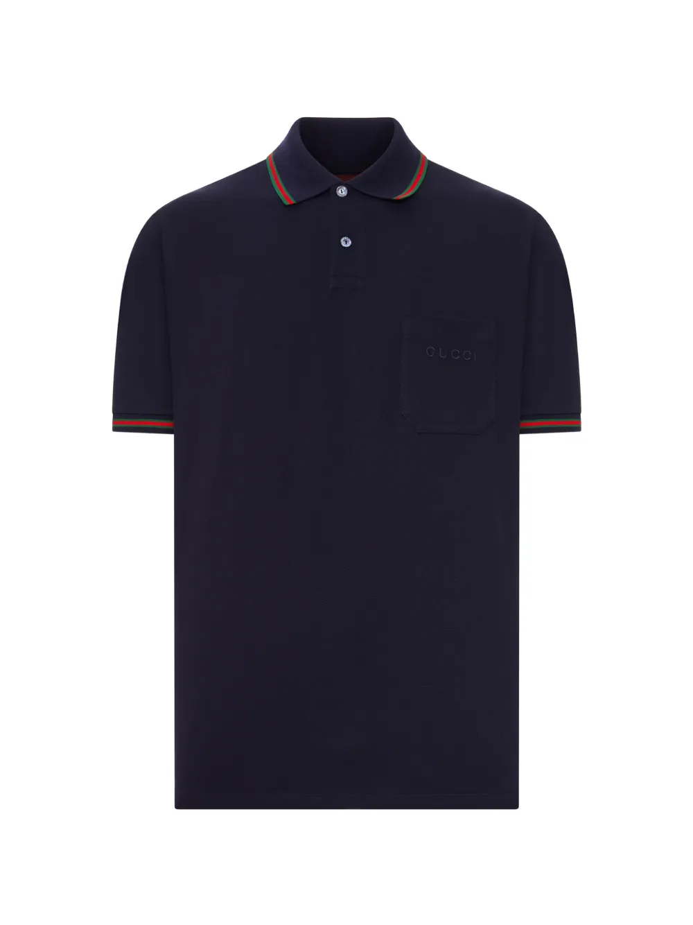 Gucci Web-trim embroidered polo shirt - Blau
