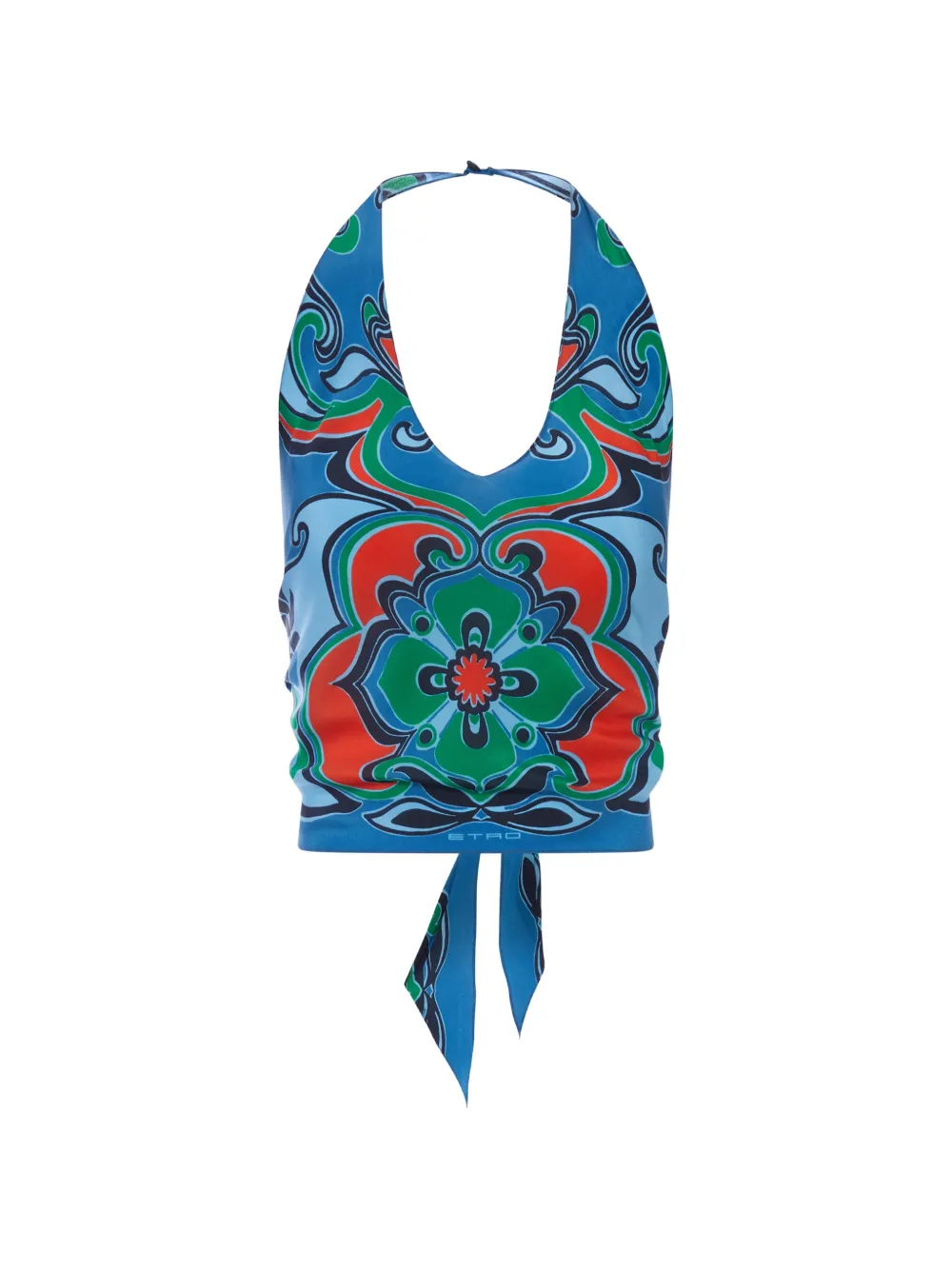 ETRO silk halter top - Blu