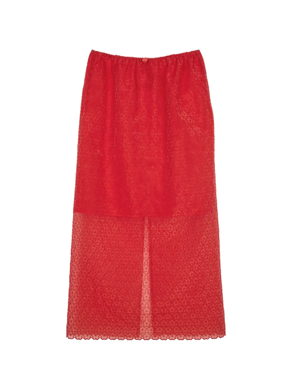 Cecilie Bahnsen Bala floral-lace midi skirt - Rosso