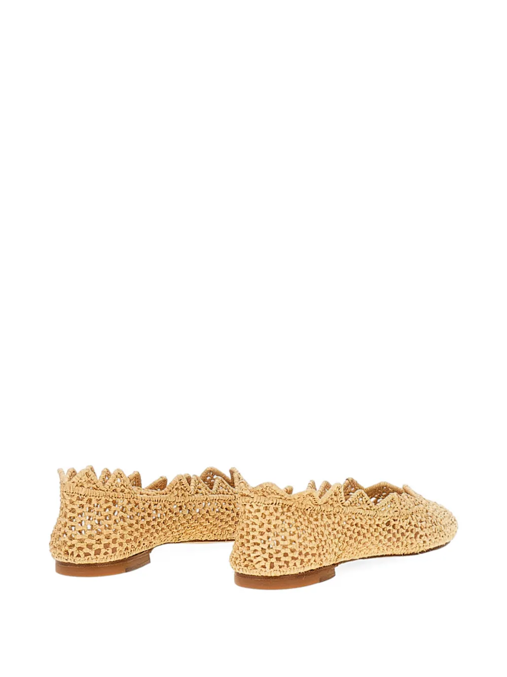 ODISSI Harper scalloped ballet flats Beige