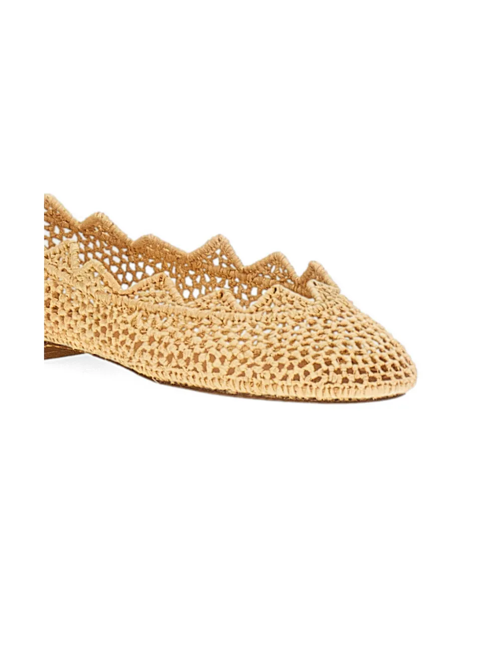 ODISSI Harper scalloped ballet flats Beige