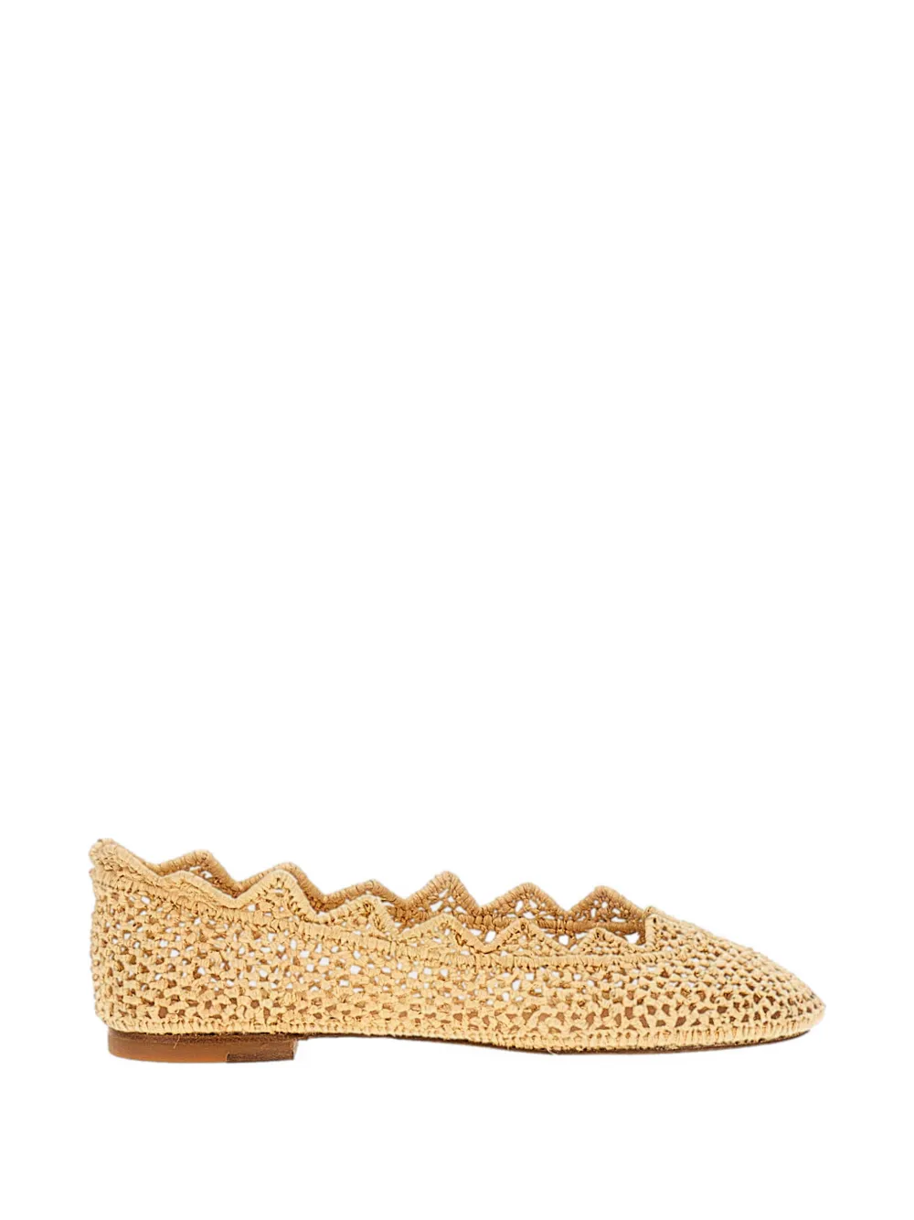 ODISSI Harper scalloped ballet flats Beige