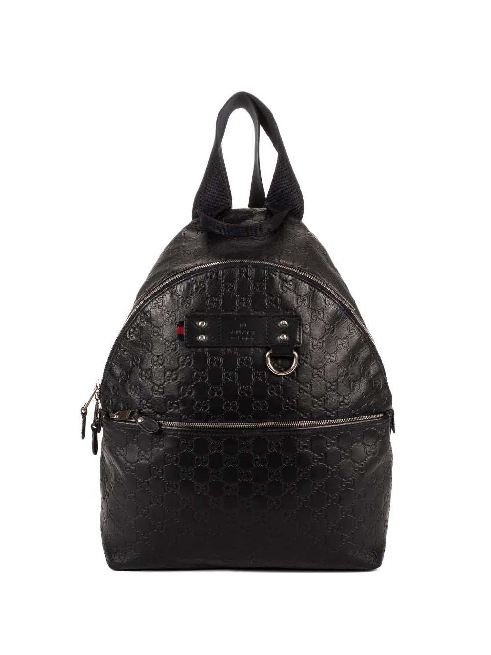 Pre-owned Gucci Ssima Leather Backpack In Black