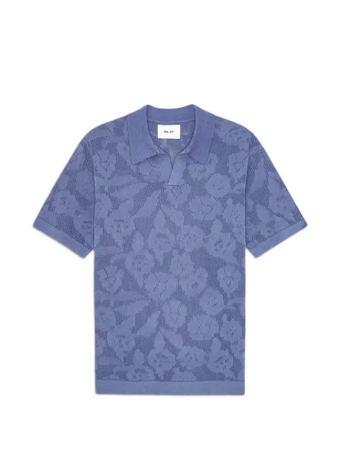 NN07 Ryan floral-jacquard pointelle-knit T-shirt