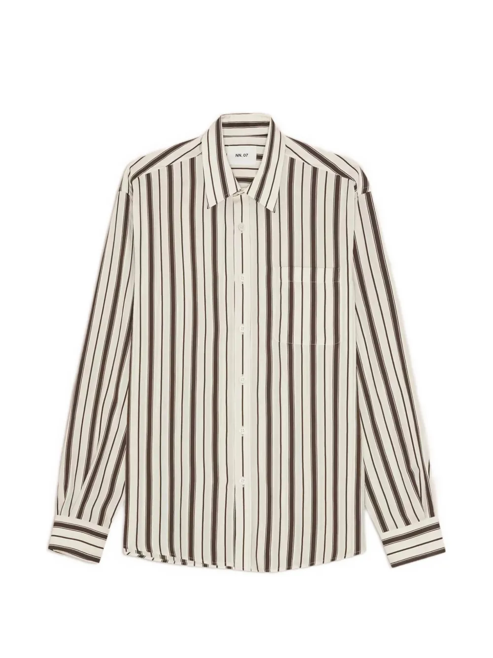 NN07 Deon striped chest-pocket shirt - Toni neutri