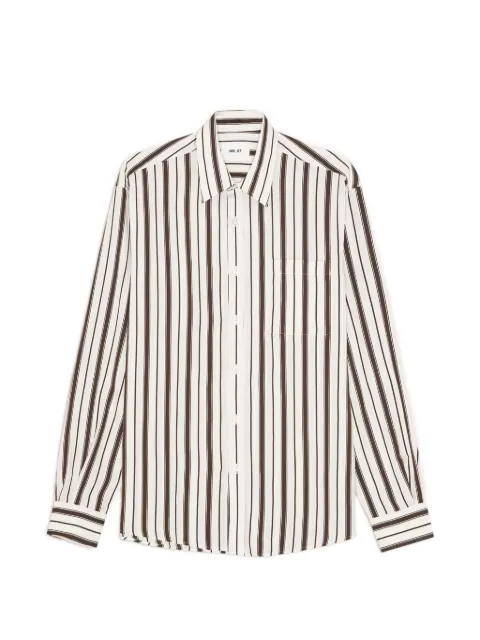 NN07 Deon striped chest-pocket shirt