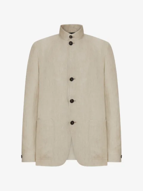 Zegna Oasi Lino leather-trimmed chore jacket