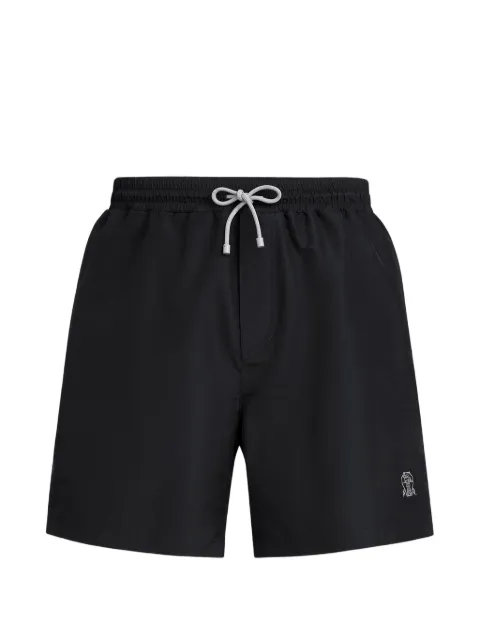 Brunello Cucinelli embroidered-logo swim shorts