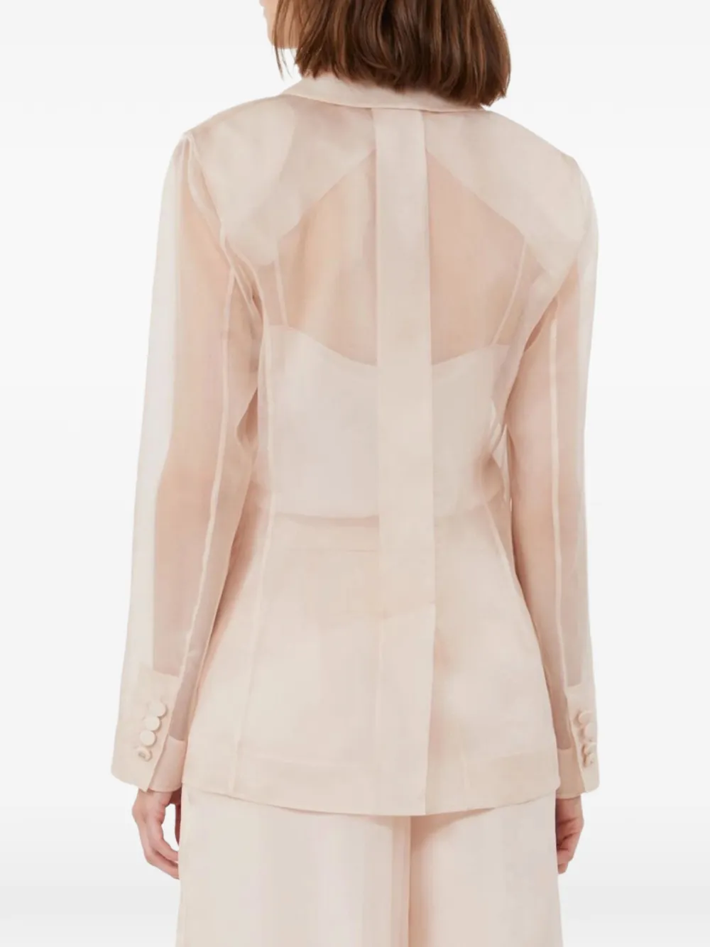 Max Mara Blazer van zijde-organza met tekst Beige