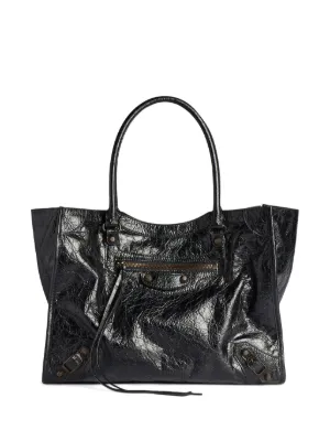 Balenciaga Neo Cagole Leather Shoulder Bag | Grey | FARFETCH