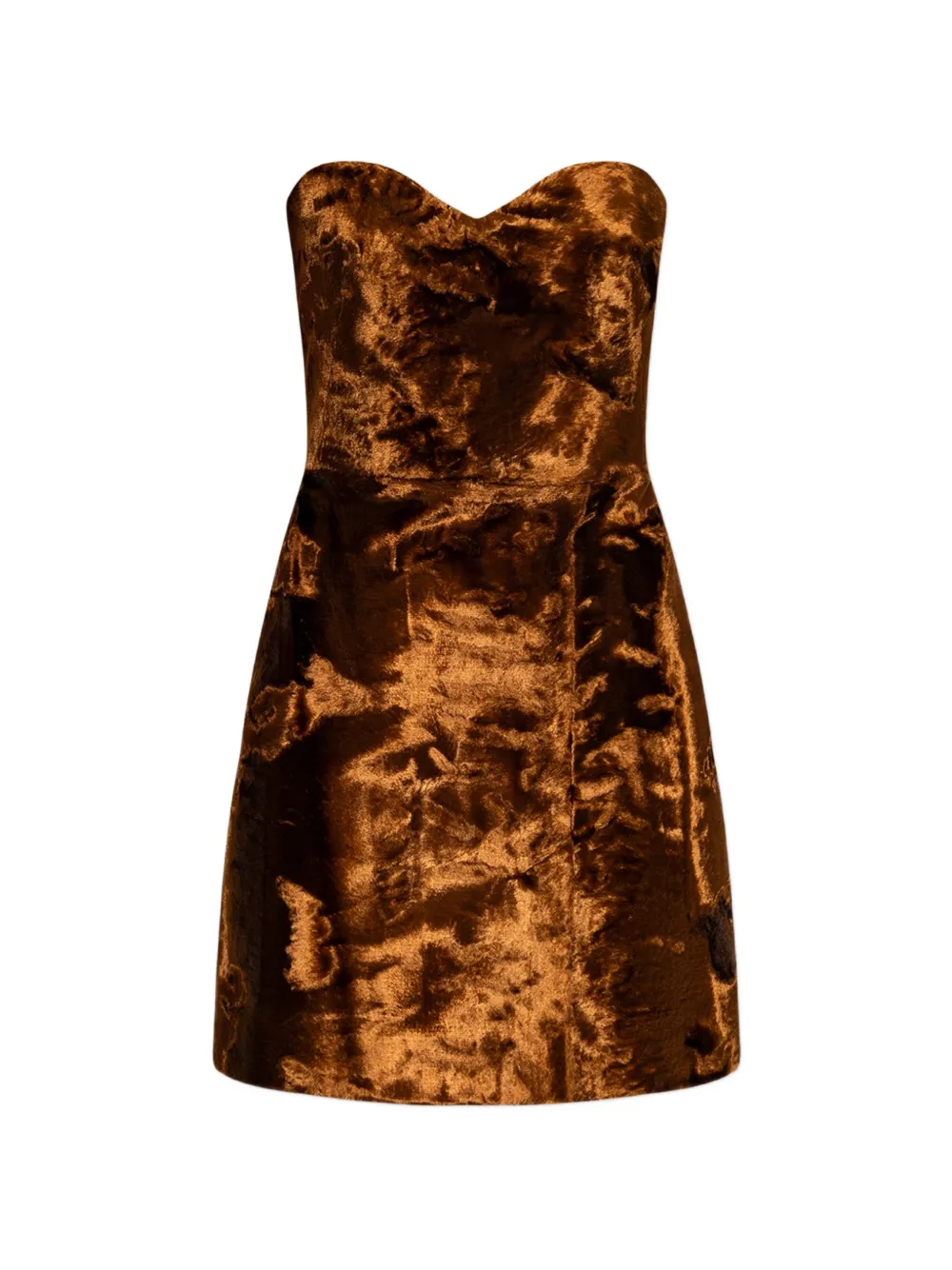 Alexander McQueen velvet strapless mini dress - Braun