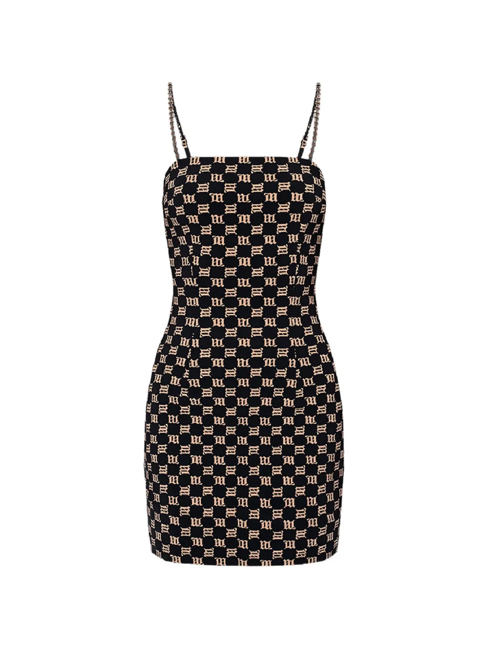 MISBHV Monogram chain-strap dress - BLACK BEIGE|BLACK